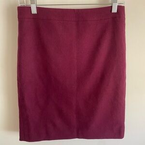 J. Crew Wool Blend Burgundy Pencil Skirt‎